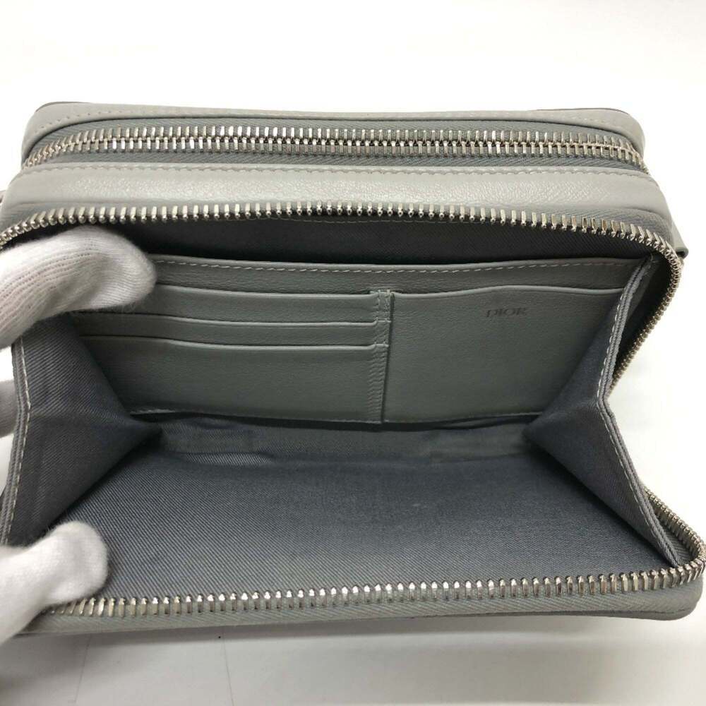 CHRISTIAN DIOR Gray Diamond Leather Pochette Shoulder Bag - Picture 9 of 12